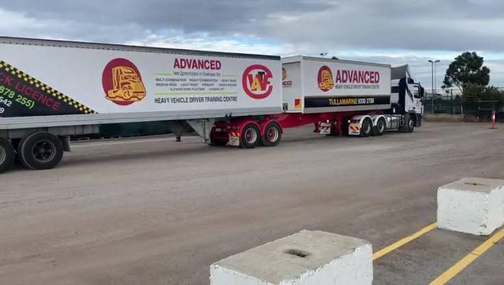 A heavy combination vehicle parked